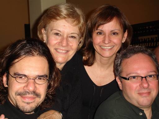 Andr, Suzi, Ftima e Roberto - pizzaria